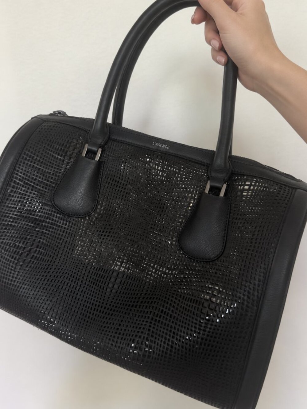 L'AGENCE Black Boston Bag Satchel